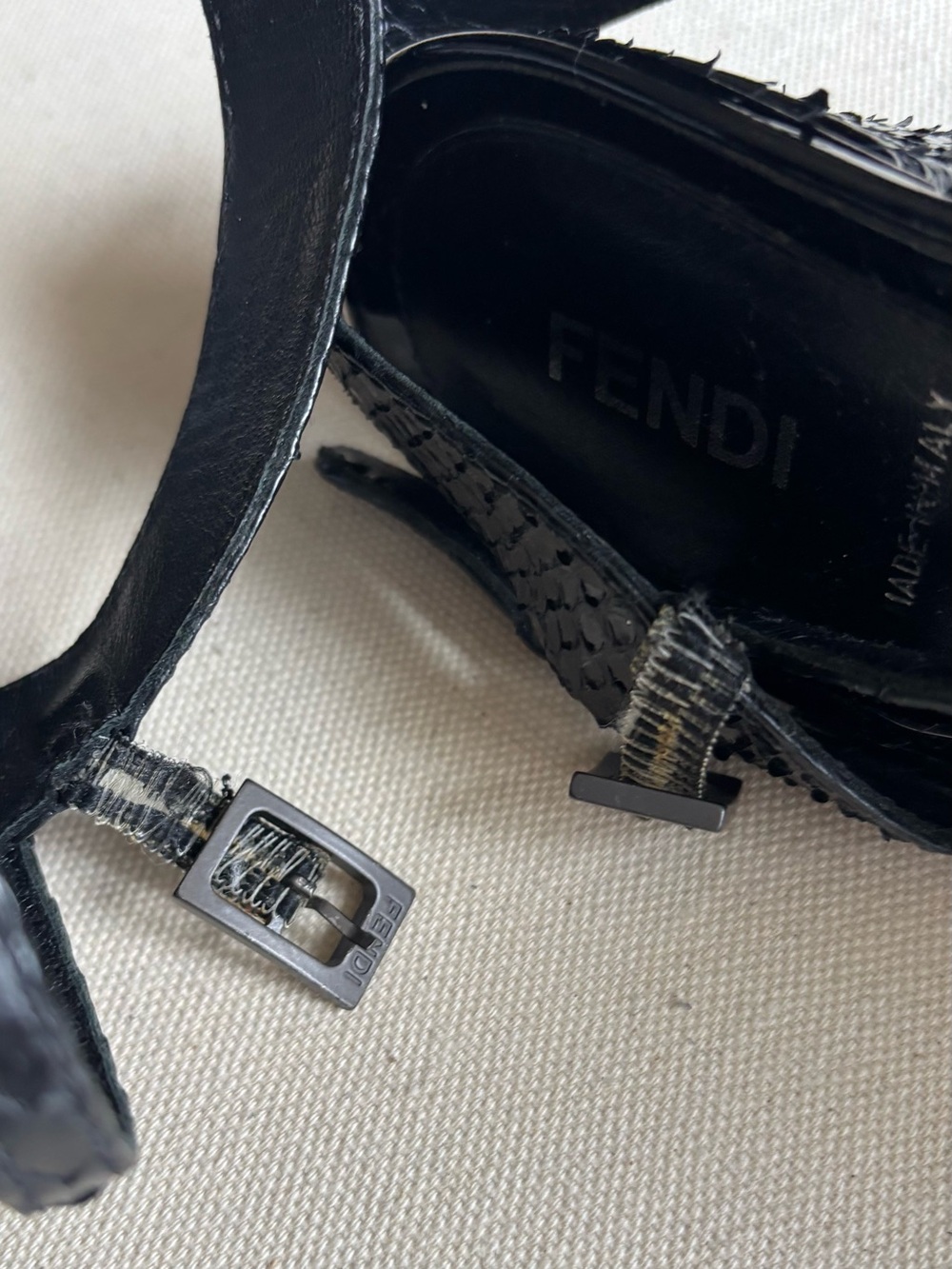 FENDI Python Bubble Platform Heels with Custom Gem Embellishments -40 - Picture 9 of 10